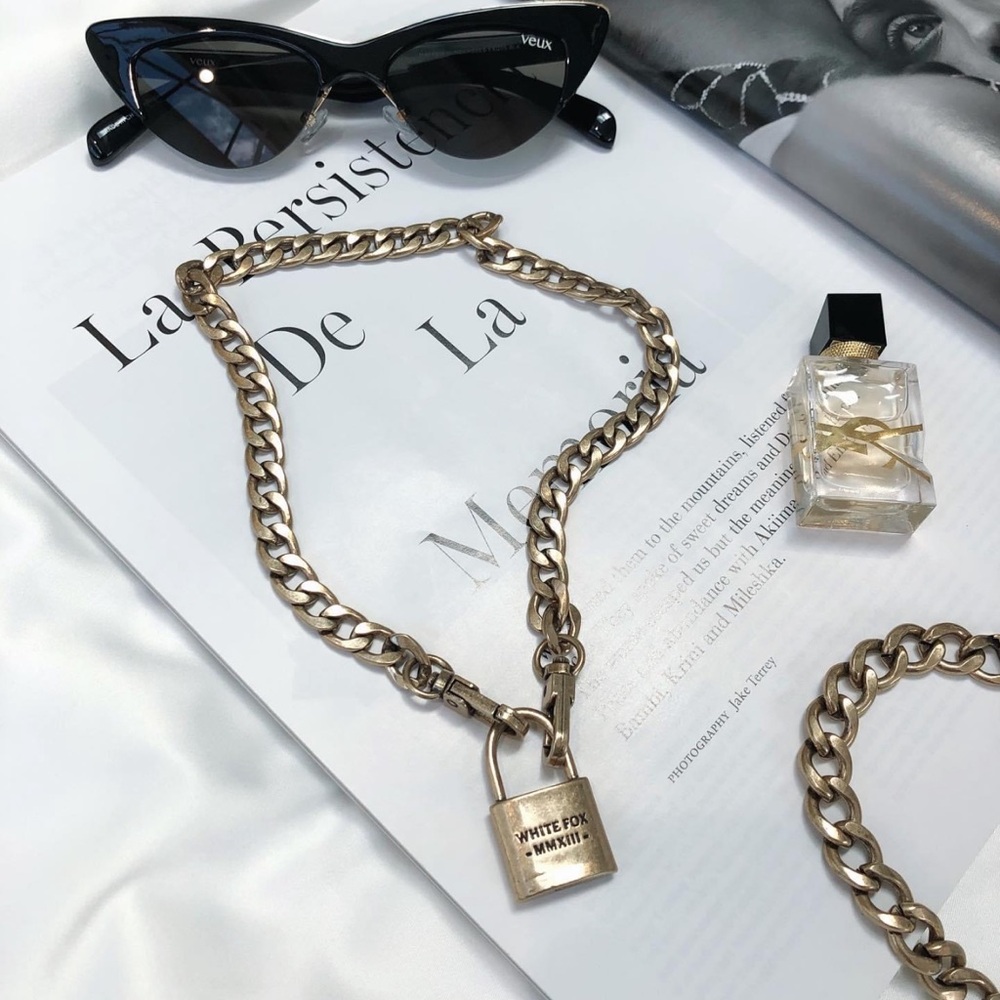White Fox boutique Locked Up Necklace